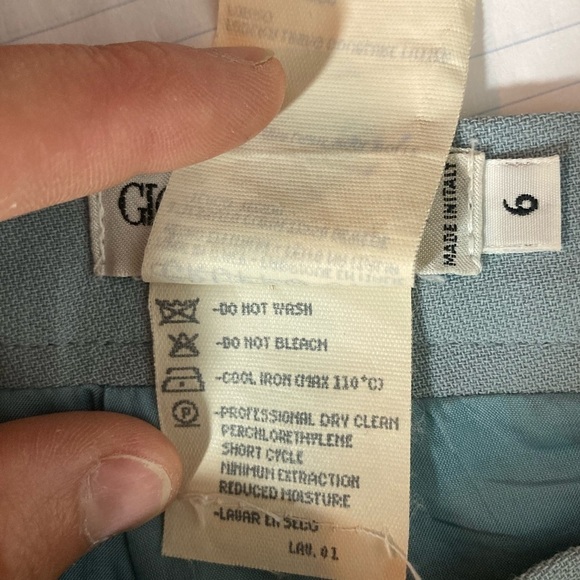 Giorgio Armani 100% wool aqua blue A line straight pencil skirt midi 6 Italy - Picture 6 of 6